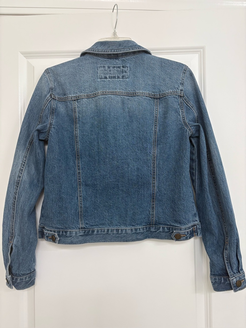 LOFT Light Blue Denim Jean Jacket - Classic Button-Front - Picture 3 of 4
